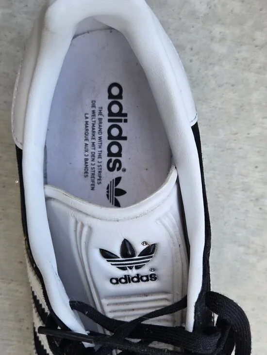 Men's Adidas Gazelle Shoes - Black/White size 9.5 - Picture 4 of 7